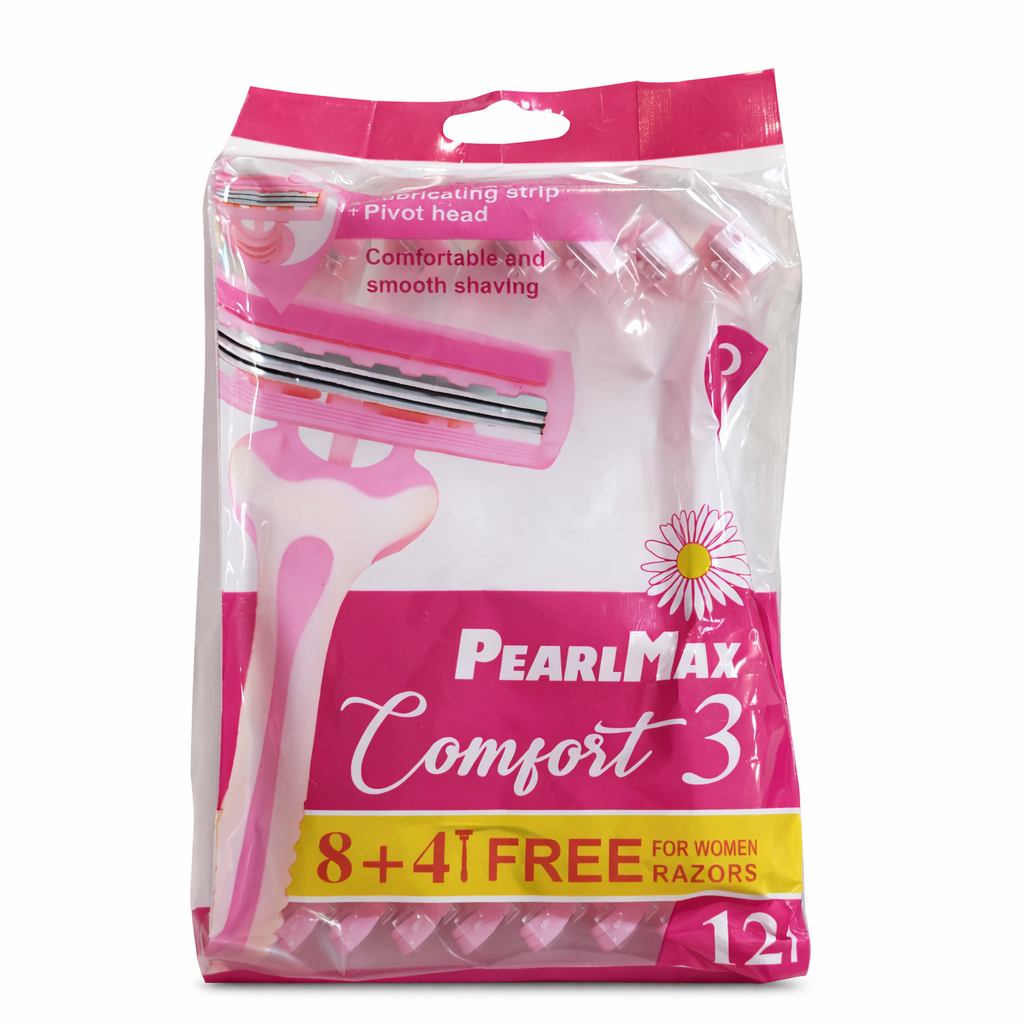PearlMax Comfort 3 Women’s Disposable Razors - Grace PearlMax Comfort 3 Women’s Disposable Razors – 12 Pieces (8 + 4 Free)